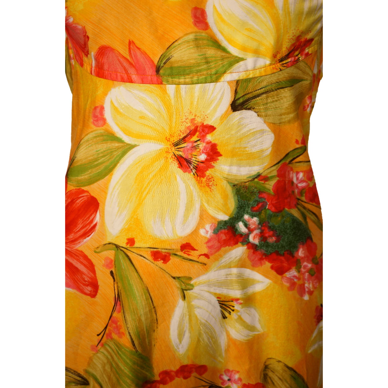 Vintage 1960s Kamehameha Hawaii Dress Hibiscus Floral Print M