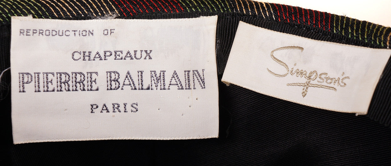 Vintage 1960s Pierre Balmain Silk Hat