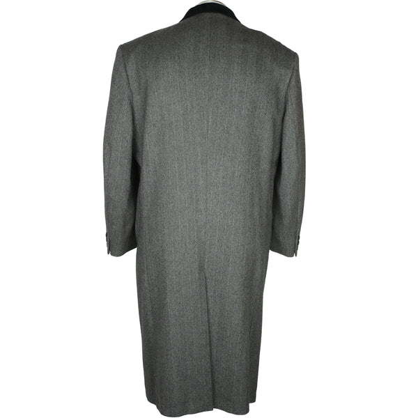 Vintage British Herringbone Wool Coat Mens Overcoat Size L - Poppy's  Vintage Clothing