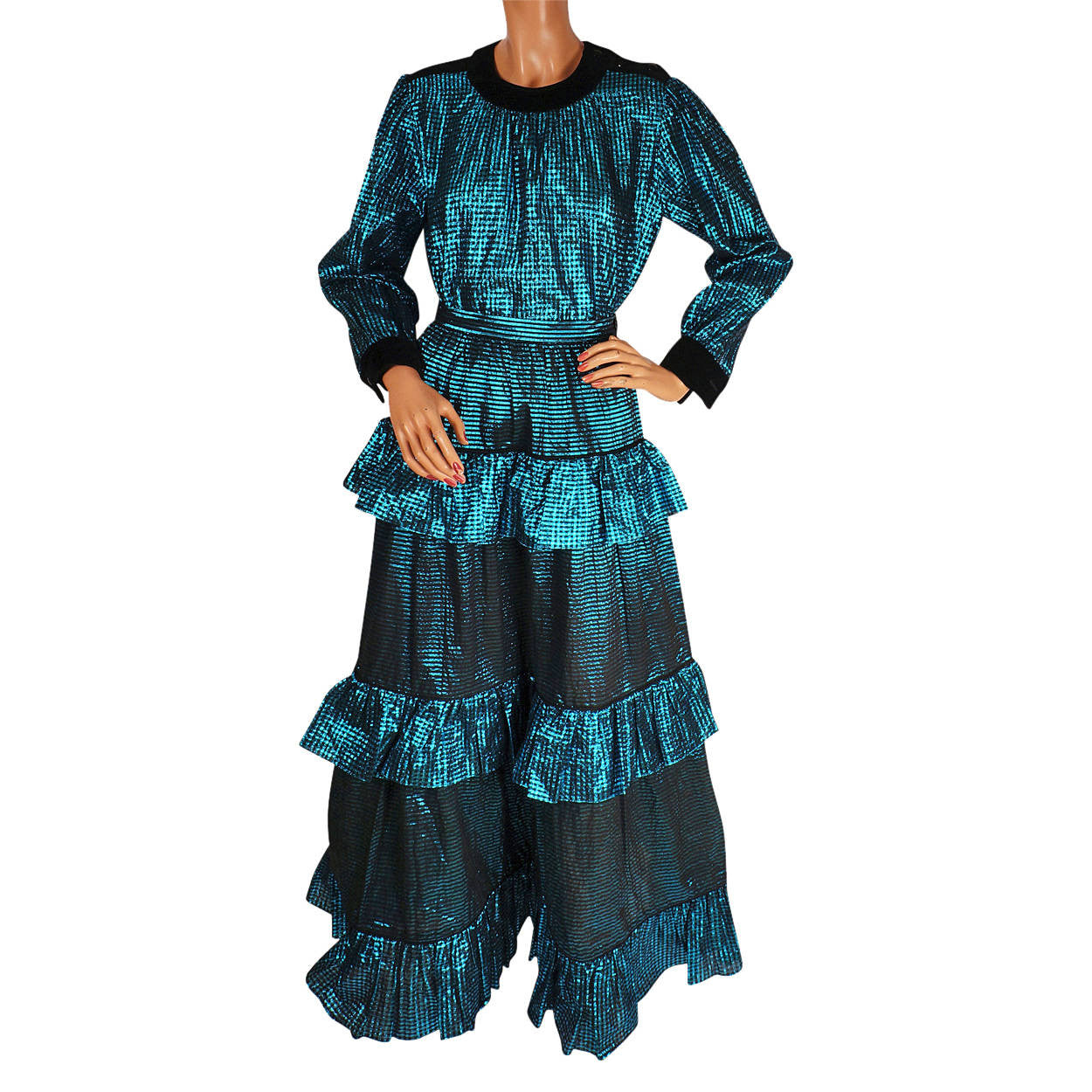 Vintage Yves Saint Laurent Velvet Dress 1980s
